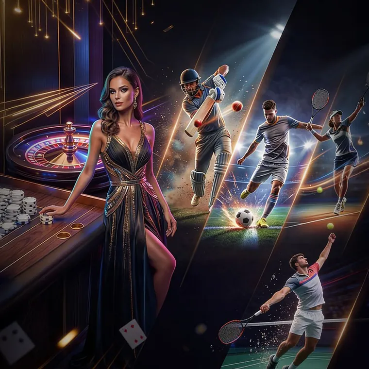 A professional live dealer interacting with players in a high-quality streaming casino environment, reflecting spinplus's commitment to excellence